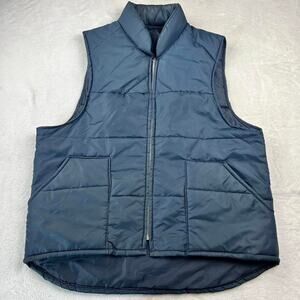 Vintage Puffer quilted men’s vest size Medium Navy Blue Outerwear Basic